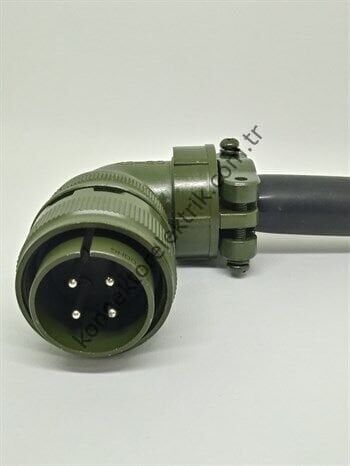 HZ CONNECTORS MS3108F 20-4P 4 Pin Metal Kasa 90° Açılı Kablo Tipi Erkek Askeri Konnektör