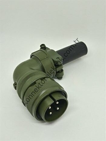 HZ CONNECTORS MS3108F 20-4P 4 Pin Metal Kasa 90° Açılı Kablo Tipi Erkek Askeri Konnektör