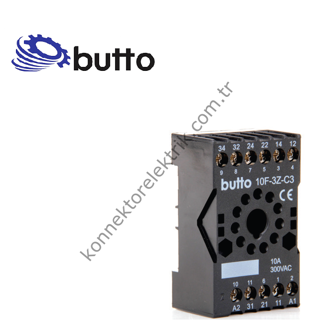 BUTTO 10F-3Z-C3 (SC-63) 11 Pin Ray Montaj Kısa Tip 10FT-3PL / 60.13 Röle Soketi
