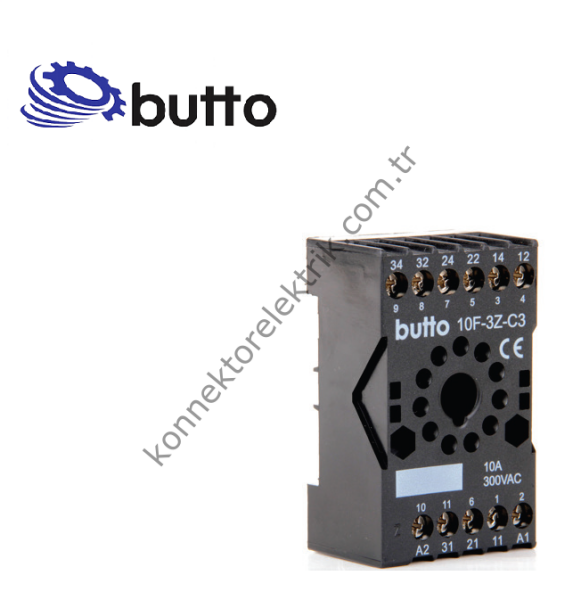 BUTTO 10F-3Z-C3 (SC-63) 11 Pin Ray Montaj Kısa Tip 10FT-3PL / 60.13 Röle Soketi
