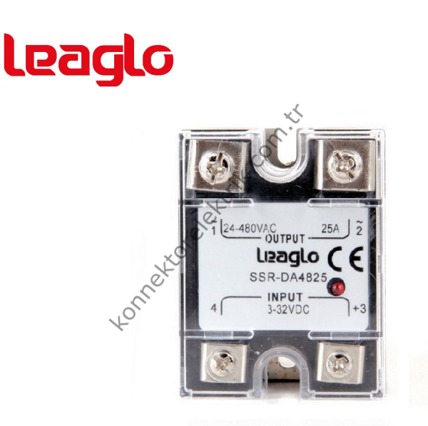 LEAGLO DA-4825 Tek Fazlı SSR Giriş:3-32V DC Çıkış: 24-480V AC
