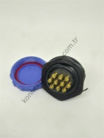 WEIPU SP2912/P10 10 Pin IP68 Plastik Kasa Panel Tipi Erkek Su Geçirmez Konnektör