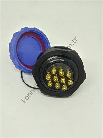 WEIPU SP2912/S10 10 Pin IP68 Plastik Kasa Panel Tipi Dişi Su Geçirmez Konnektör