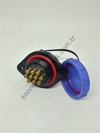 WEIPU SP2913/S10 10 Pin IP68 Plastik Kasa Panel Tipi Dişi Su Geçirmez Konnektör