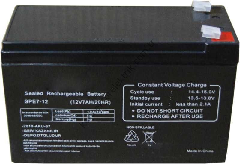 EXPOTECH AK1207 12 Volt 7 Amper Kuru Tip Akü