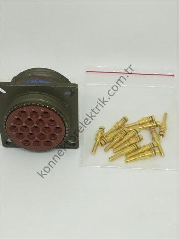 AMPHENOL D38999/20WJ19PN (MIL-DTL) 19 Pin Panel Tipi Erkek Askeri Konnektör