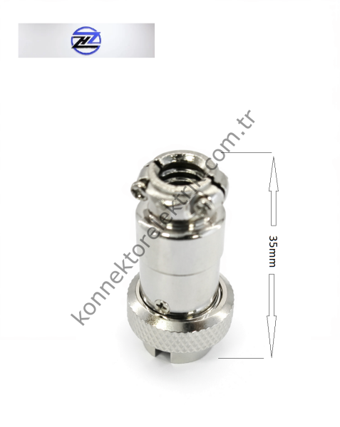 HZ CONNECTORS GX16 16MF-4A 4 Pin Metal Kasa Kablo Tipi Erkek Mike (Mayk) Konnektör