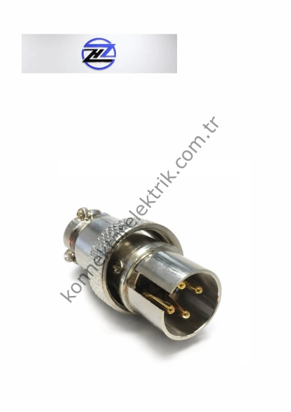 HZ CONNECTORS 16MF-4A 4 Pinli Metal Kasa Kablo Tipi Erkek Konnektör