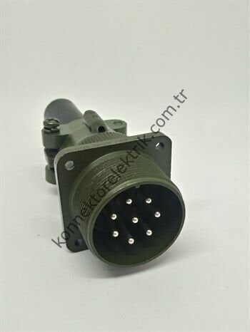 KUKDONG MS3100E 22-23P 8 Pin Metal Kasa Karşıt Kablo Tipi Erkek Askeri Konnektör