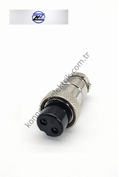 HZ CONNECTORS GX16 16M-2A 2 Pin Metal Kasa Kablo Tipi Dişi Mike (Mayk) Konnektör