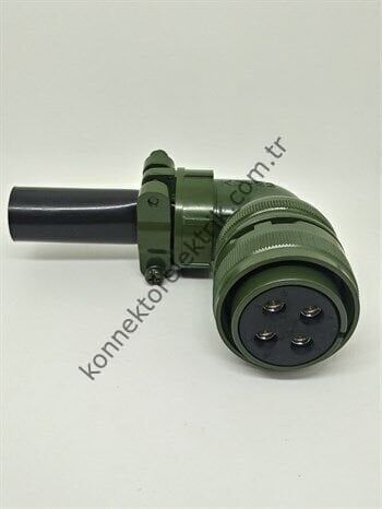 HZ CONNECTORS MS3108F 22-22S 4 Pin Metal Kasa 90° Açılı Kablo Tipi Dişi Askeri Konnektör
