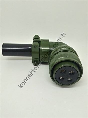 HZ CONNECTORS MS3108F 22-22S 4 Pin Metal Kasa 90° Açılı Kablo Tipi Dişi Askeri Konnektör