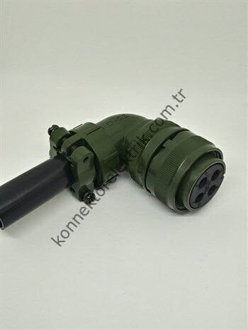 HZ CONNECTORS MS3108F 22-22S 4 Pin Metal Kasa 90° Açılı Kablo Tipi Dişi Askeri Konnektör