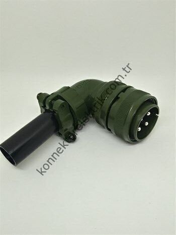 HZ CONNECTORS MS3108F 22-22P 4 Pin Metal Kasa 90° Açılı Kablo Tipi Erkek Askeri Konnektör