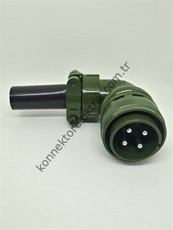 HZ CONNECTORS MS3108F 22-22P 4 Pin Metal Kasa 90° Açılı Kablo Tipi Erkek Askeri Konnektör