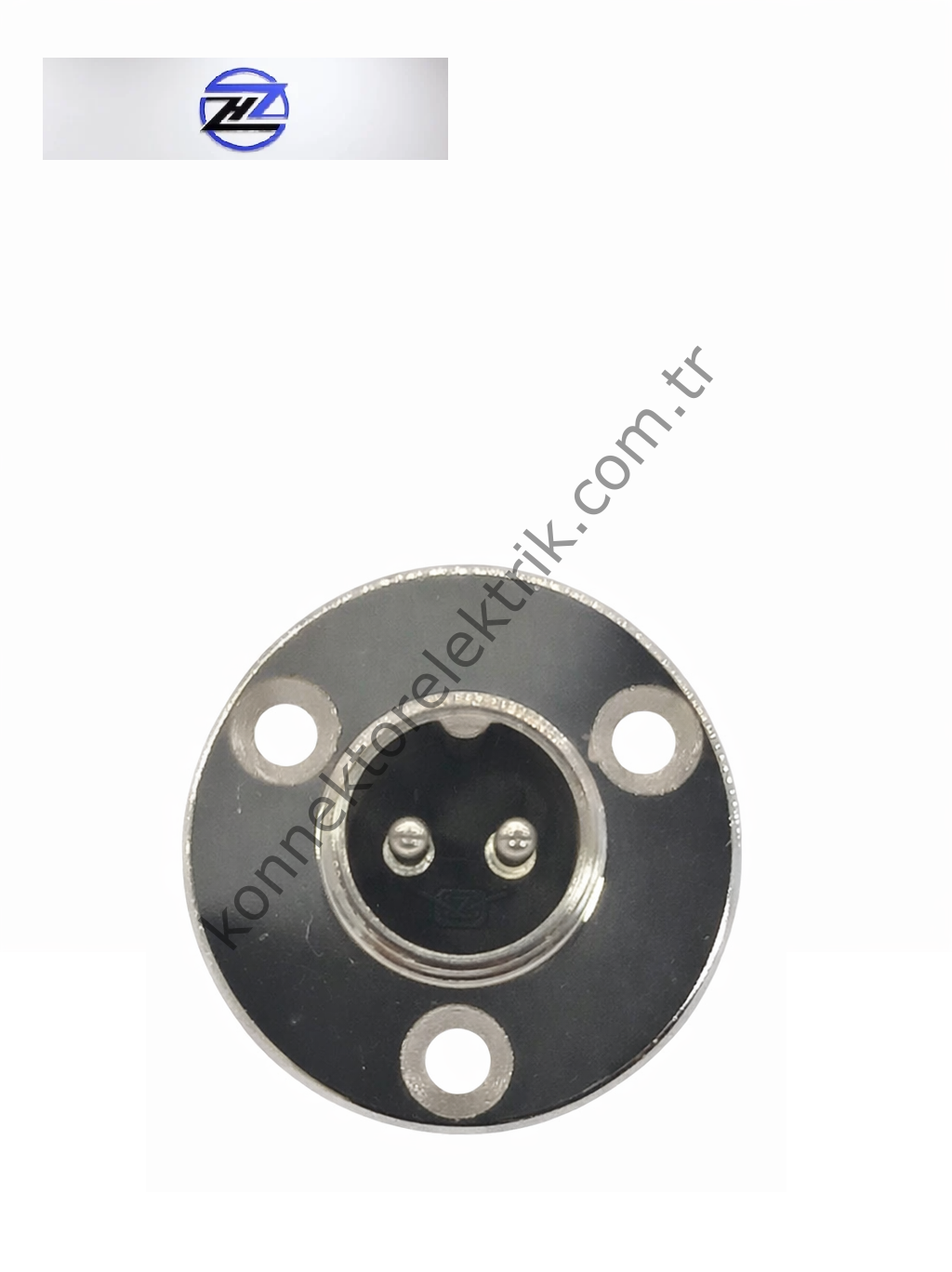 HZ CONNECTORS 16M-2E Yuvarlak Flanşlı 2 Pinli Metal Kasa Panel Tipi Erkek Konnektör