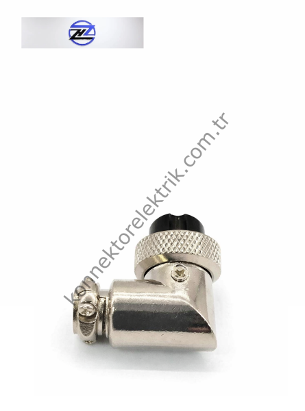 HZ CONNECTORS 16M-3D 3 Pinli Metal Kasa 90° Açılı Kablo Tipi Dişi Konnektör