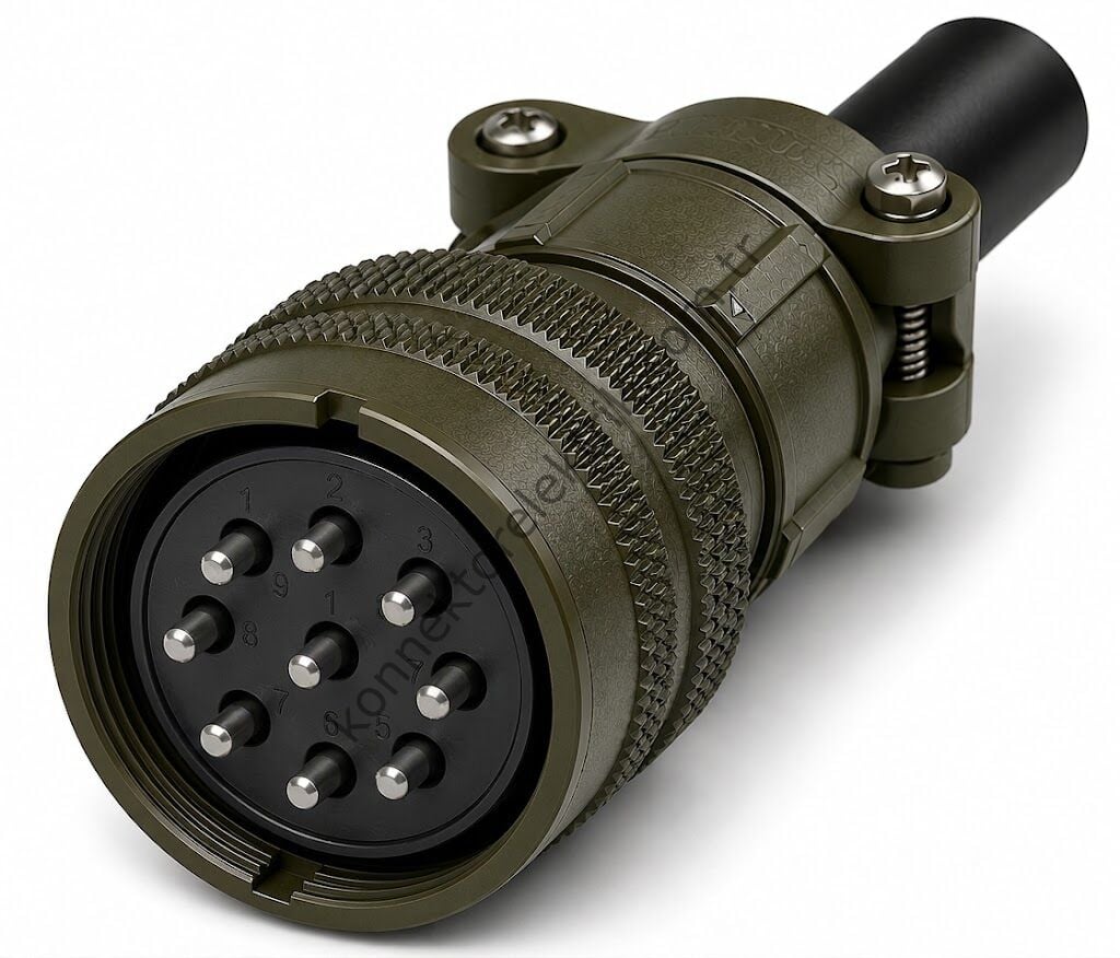 KUKDONG KDB06E 20A9P 9 Pin Metal Kasa Bayonet Kablo Tipi Erkek Askeri Konnektör