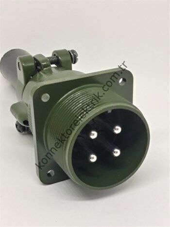KUKDONG MS3100E 22-22P 4 Pin Metal Kasa Karşıt Kablo Tipi Erkek Askeri Konnektör