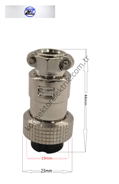 HZ CONNECTORS GX20 19M-2A 2 Pin Metal Kasa Kablo Tipi Dişi Mike (Mayk) Konnektör