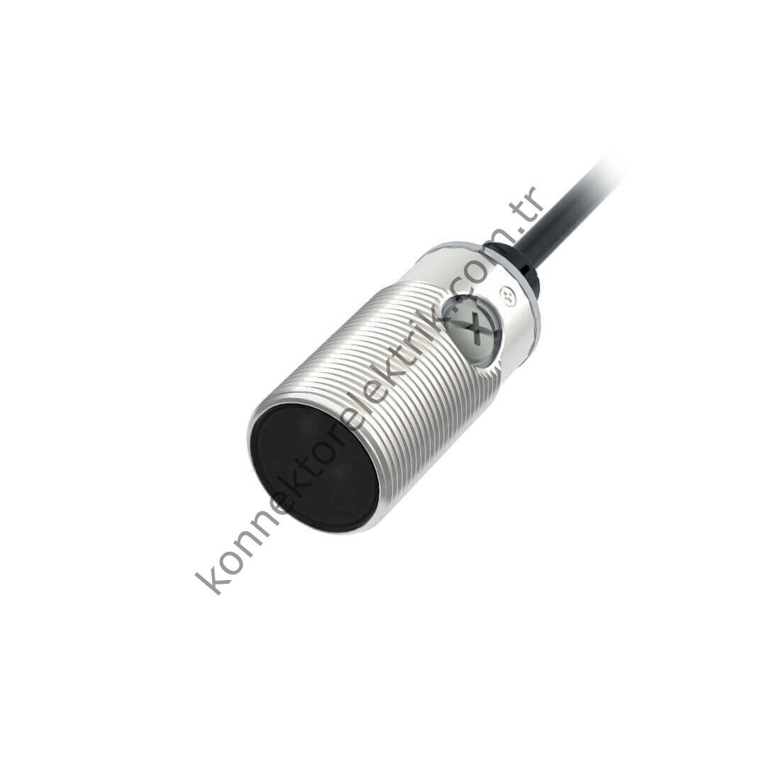 LANBAO PSMT Serisi 2 mt. Kablolu Paslanmaz Metal Kısa Gövde Cisimden Yansımalı PNP Çıkışlı DC Fotosel