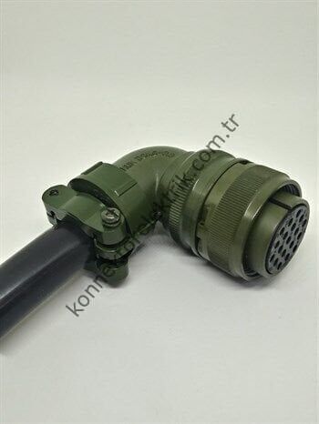 HZ CONNECTORS MS3108F 22-14S 19 Pin Metal Kasa 90° Açılı Kablo Tipi Dişi Askeri Konnektör