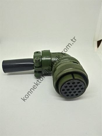 HZ CONNECTORS MS3108F 22-14S 19 Pin Metal Kasa 90° Açılı Kablo Tipi Dişi Askeri Konnektör