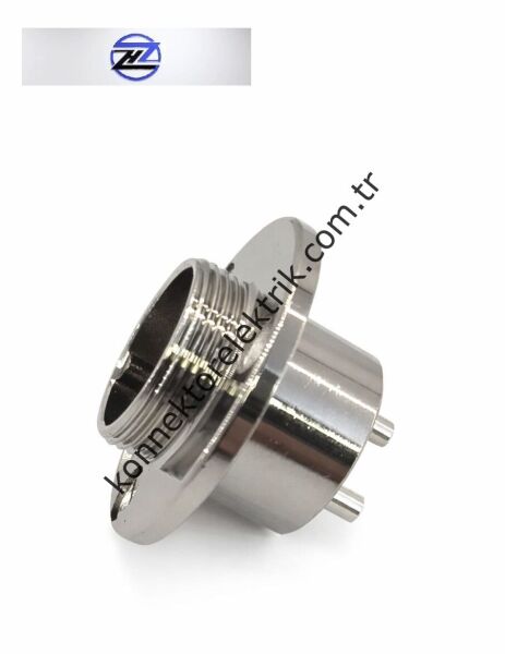 HZ CONNECTORS GX20 19M-4E Yuvarlak Flanş 4 Pin Metal Kasa Panel Tipi Erkek Mike (Mayk) Konnektör