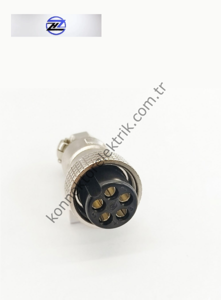 HZ CONNECTORS GX20 19M-5A 5 Pin Metal Kasa Kablo Tipi Dişi Mike (Mayk) Konnektör