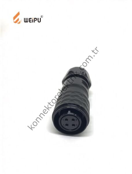 WEIPU SA1210/S4 4 Pin IP67 Hafifletilmiş Metal Kasa Kablo Tipi Dişi Su Geçirmez Konnektör