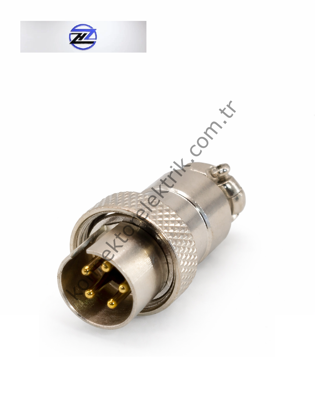 HZ CONNECTORS GX16 16MF-5A 5 Pin Metal Kasa Kablo Tipi Erkek Mike (Mayk) Konnektör