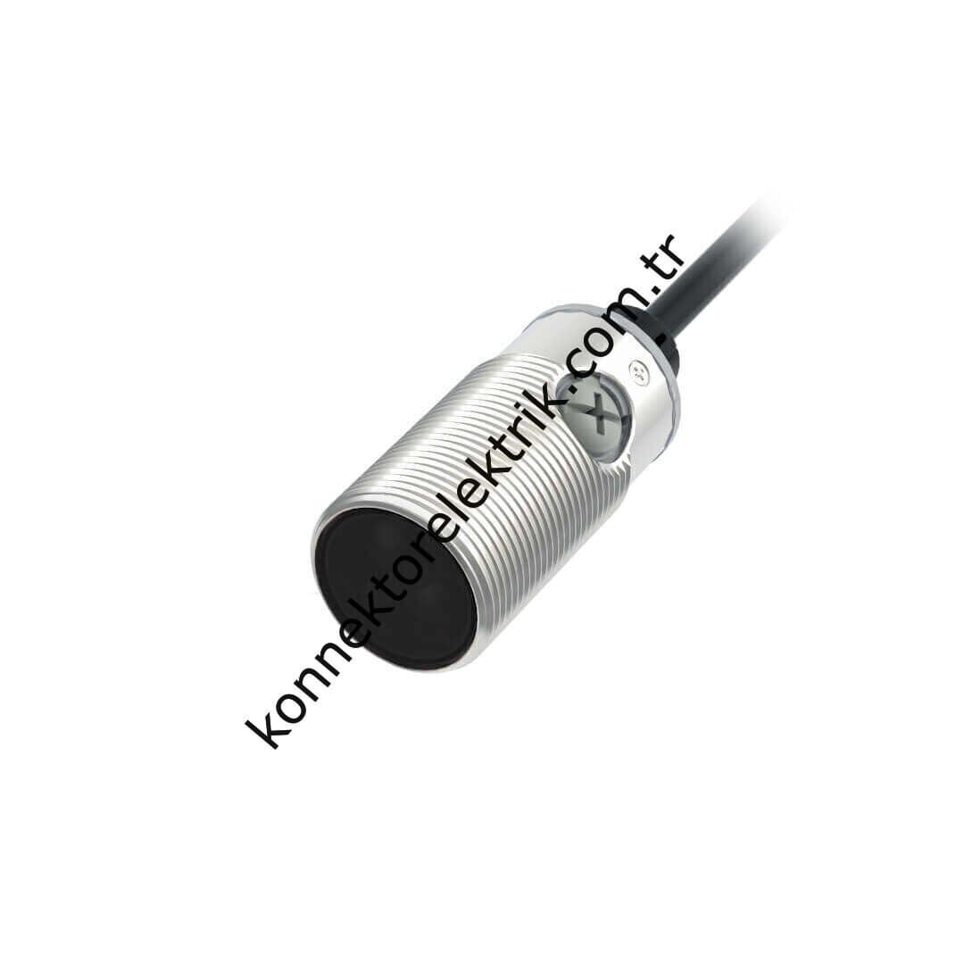 LANBAO PSMT Serisi 2mt Kablolu Paslanmaz Metal Silindirik Kısa Gövde Cisimden Yansımalı 100cm Algılama PNP Çıkışlı DC Fotosel
