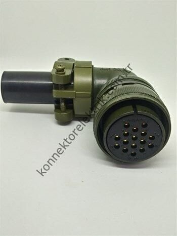KUKDONG MS3108F 24-5S 16 Pin Metal Kasa 90° Açılı Kablo Tipi Dişi Askeri Konnektör
