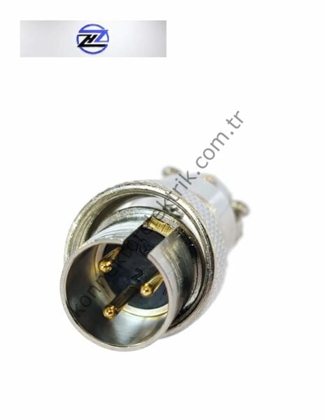 HZ CONNECTORS 16MF-3A 3 Pinli Metal Kasa Kablo Tipi Erkek Konnektör