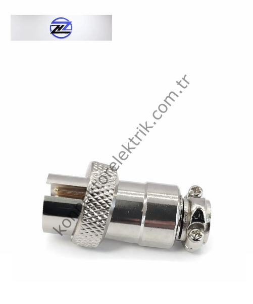 HZ CONNECTORS GX16 16MF-3A 3 Pin Metal Kasa Kablo Tipi Erkek Mike (Mayk) Konnektör