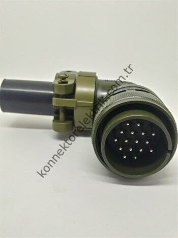 KUKDONG MS3108F 24-5P 16 Pin Metal Kasa 90° Açılı Kablo Tipi Erkek Askeri Konnektör