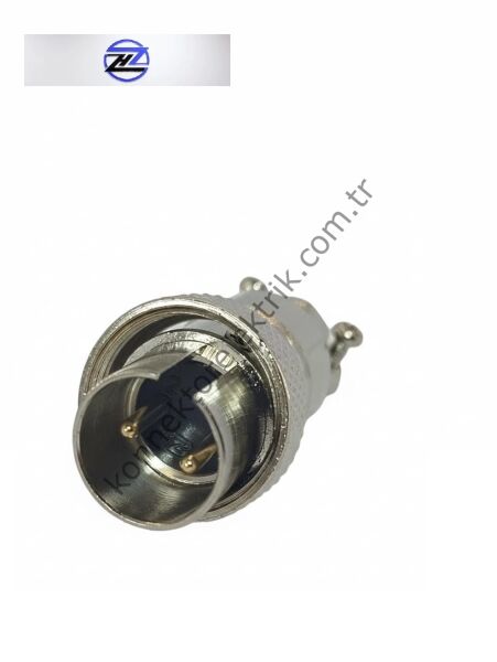 HZ CONNECTORS 16MF-2A 2 Pinli Metal Kasa Kablo Tipi Erkek Konnektör