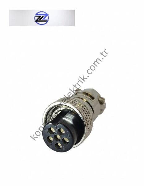 HZ CONNECTORS GX20 19M-6A 6 Pin Metal Kasa Kablo Tipi Dişi Mike (Mayk) Konnektör