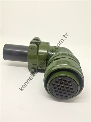 KUKDONG MS3108F 24-28S 24 Pin Metal Kasa 90° Açılı Kablo Tipi Dişi Askeri Konnektör