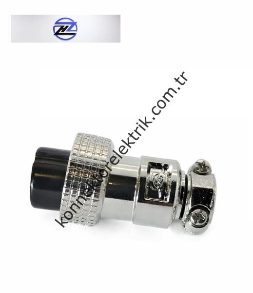 HZ CONNECTORS 19M-8A 8 Pinli Metal Kasa Kablo Tipi  Dişi Konnektör