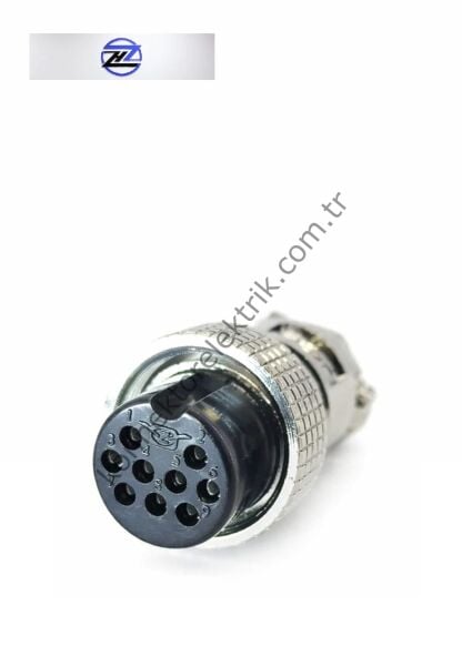 HZ CONNECTORS GX20 19M-9A 9 Pin Metal Kasa Kablo Tipi Dişi Mike (Mayk) Konnektör