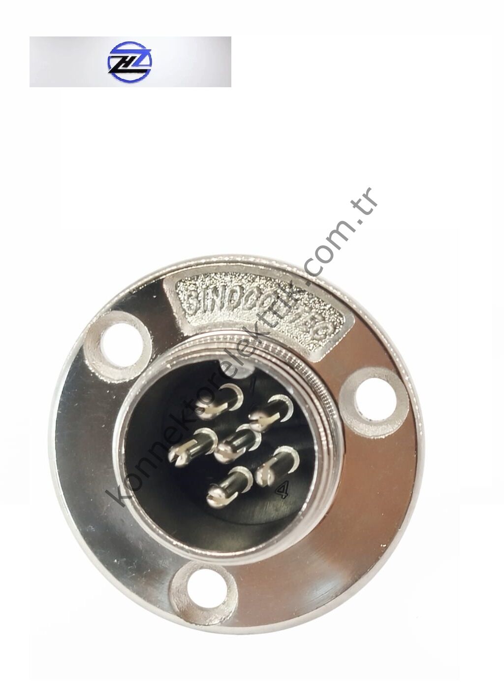 HZ CONNECTORS GX20 19M-6E Yuvarlak Flanş 6 Pin Metal Kasa Panel Tipi Erkek Mike (Mayk) Konnektör