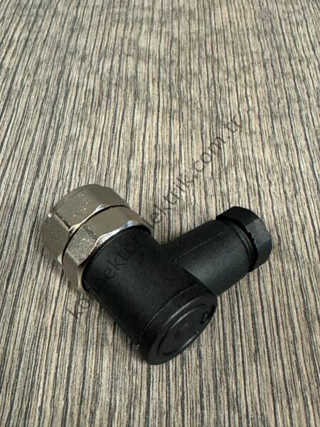 HZ CONNECTORS M12 5 Pin Plastik Kasa  90° Açılı Kablo Tipi Erkek Endüstriyel Konnektör