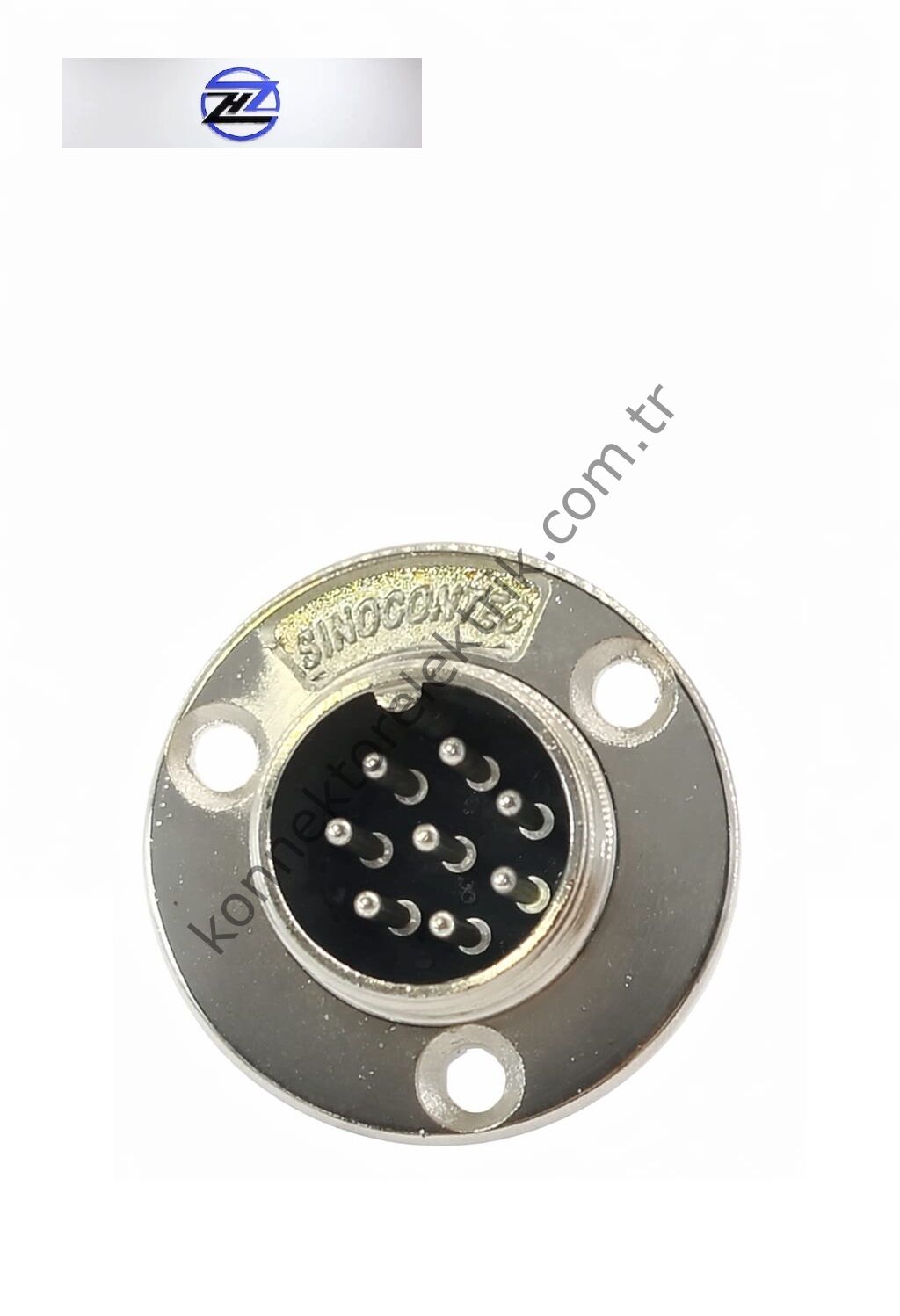HZ CONNECTORS GX20 19M-8E Yuvarlak Flanş 8 Pin Metal Kasa Panel Tipi Erkek Mike (Mayk) Konnektör