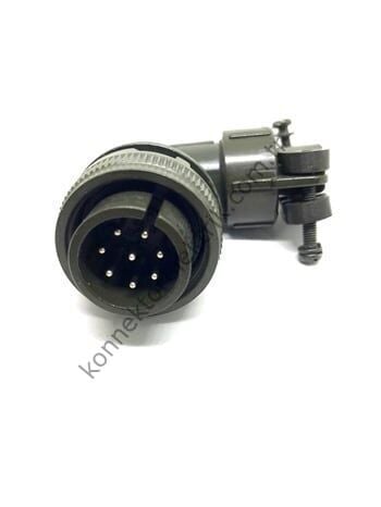 KUKDONG MS3108F 16S-01P 8 Pin Metal Kasa 90° Açılı Kablo Tipi Erkek Askeri Konnektör