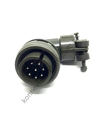 KUKDONG MS3108F 16S-1P 8 Pin Metal Kasa 90° Açılı Kablo Tipi Erkek Askeri Konnektör