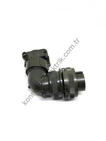 KUKDONG MS3108F 16S-1P 8 Pin Metal Kasa 90° Açılı Kablo Tipi Erkek Askeri Konnektör