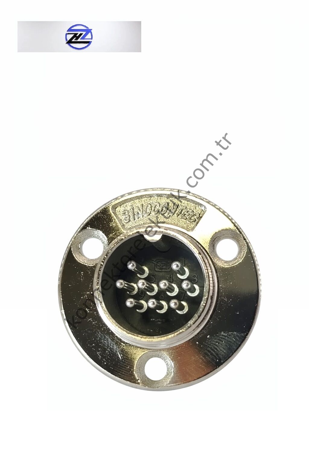 HZ CONNECTORS GX20 19M-9E Yuvarlak Flanş 9 Pin Metal Kasa Panel Tipi Erkek Mike (Mayk) Konnektör