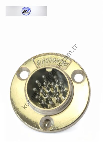 HZ CONNECTORS GX20 19M-15E Yuvarlak Flanş 15 Pin Metal Kasa Panel Tipi Erkek Mike (Mayk) Konnektör