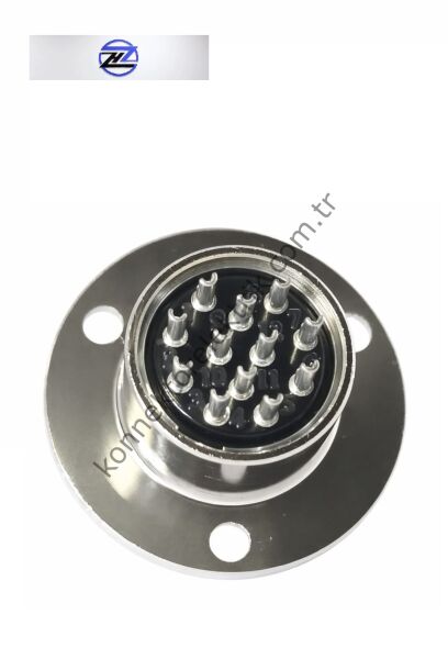 HZ CONNECTORS GX20 19M-12E Yuvarlak Flanş 12 Pin Metal Kasa Panel Tipi Erkek Mike (Mayk) Konnektör